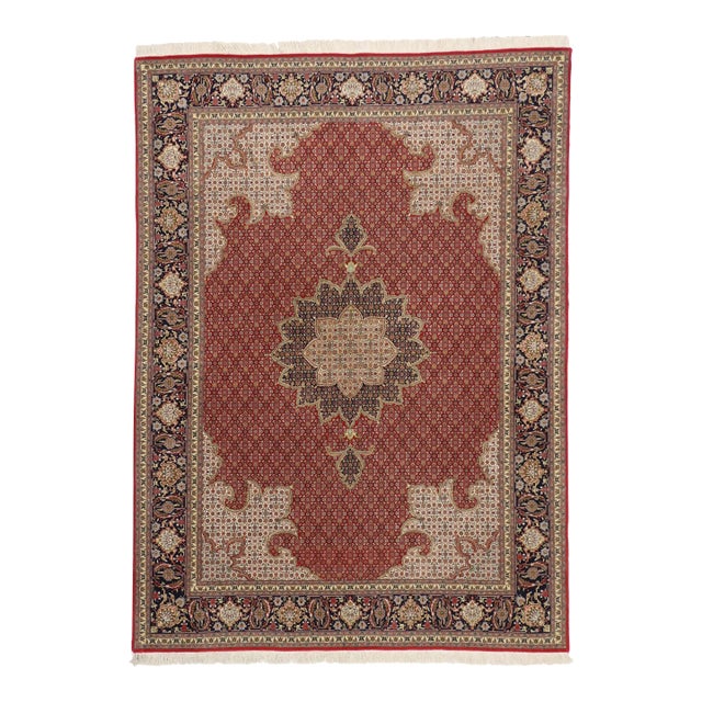 Vintage Persian Tabriz Rug , 04'11 X 06'10 For Sale