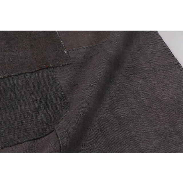 Textile Vintage Turkish Patchwork Rug, in Brown, Gray and Charcoal Hues - Rug & Kilim For Sale - Image 7 of 10