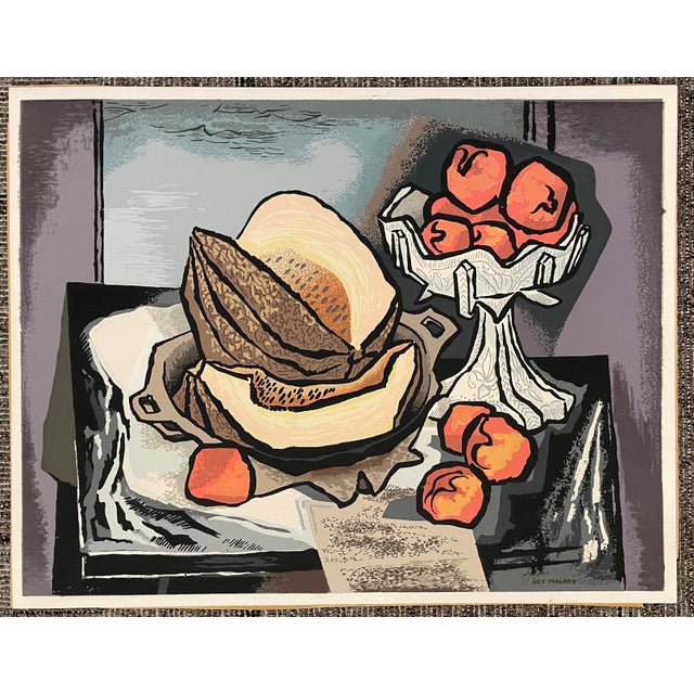 Mid-Century Modern 1950s Guy Maccoy Still Life Serigraph For Sale - Image 3 of 3