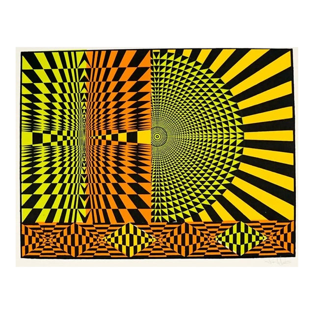 1980s Abstract Serigraph by Paul Hies For Sale