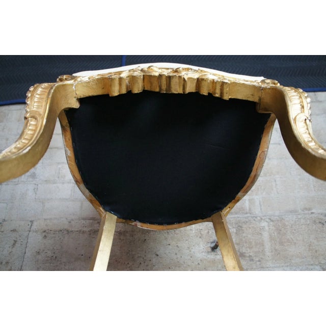 8 Antique Swedish 18th Century Baroque French Louis XV Rococo Gilt Dining Chairs For Sale - Image 9 of 10