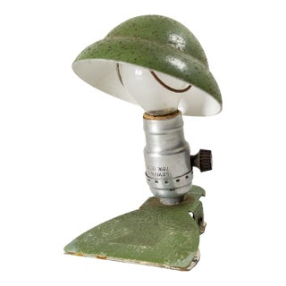 Mid-Century Modern Art Deco Style Enamel Metal Clip on Reading Light For Sale