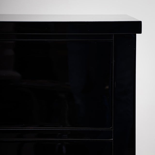 Wood Pair of Modern Ebonized Commodes, 21st Century For Sale - Image 7 of 9