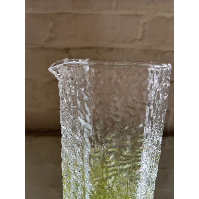 Glass 1970s Mid-Century Textured Art Glass Pitcher With Murrine Base For Sale - Image 7 of 10