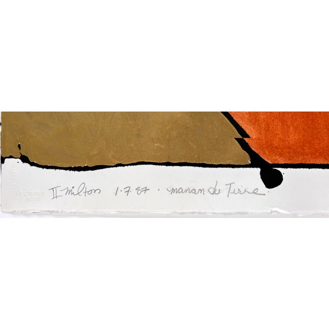 Abstract Modernist Abstract "Manan Du Terre" by Lt Milton 1987 For Sale - Image 3 of 8