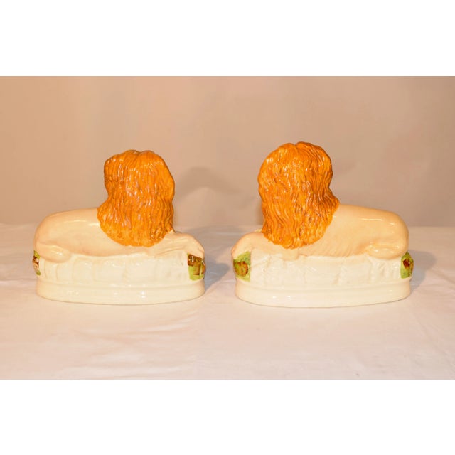 19th C Staffordshire Lions - a Pair For Sale In Greensboro - Image 6 of 12