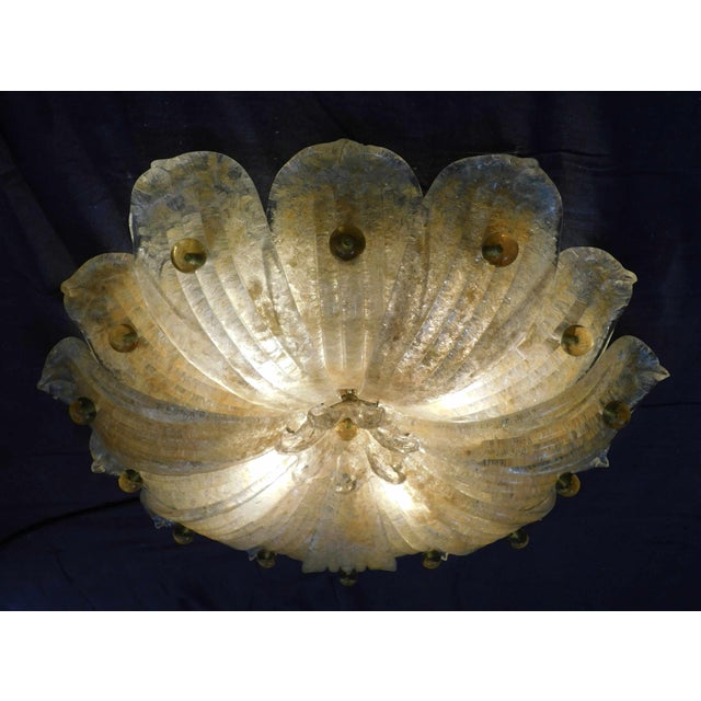 Glass 20th Century Amber Graniglia Murano Flush Mount For Sale - Image 7 of 8