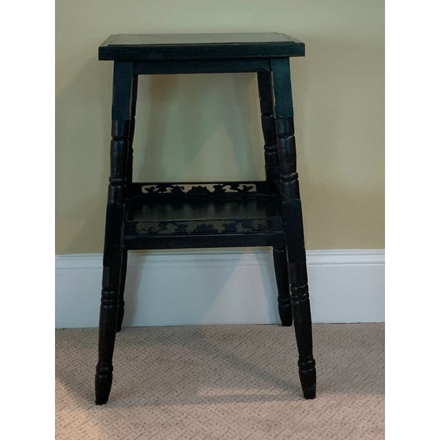 American Disstressed Black Square End Table For Sale - Image 3 of 6