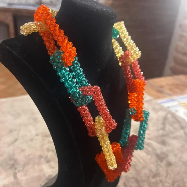 21st Century Coppola E Toppo Modern Colorful Beaded Link Necklace For Sale - Image 11 of 12