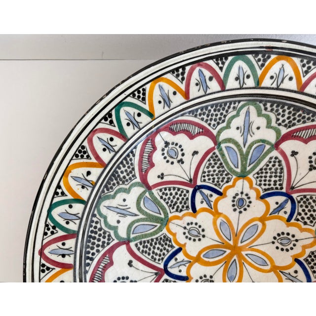 Moroccan Handmade Polychrome Ceramic Decorative Bowl in Mosaic Pattern For Sale - Image 10 of 17