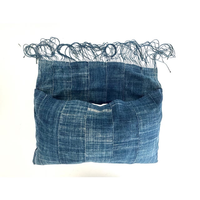 Vintage Indigo Blues Envelope Lumbar Down Pillow For Sale - Image 9 of 11