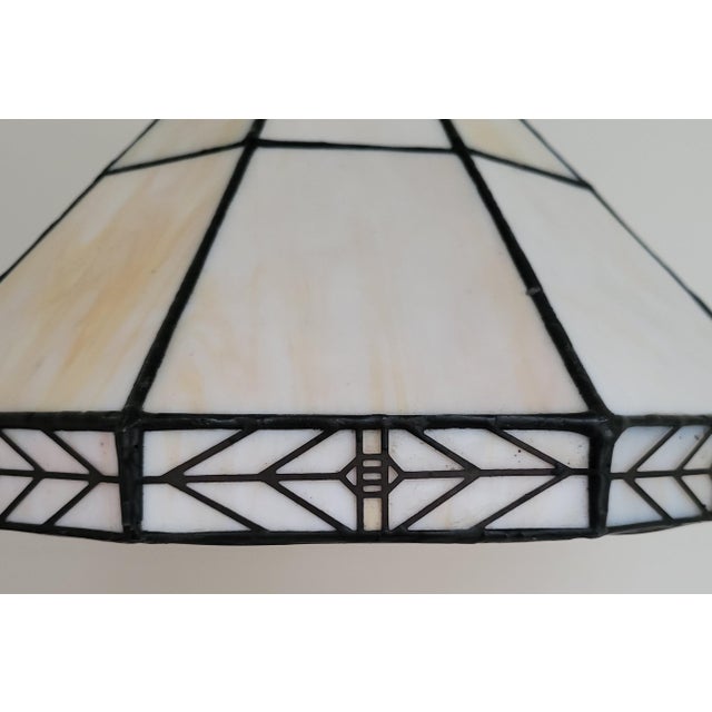 Metal Vintage American 20th C Arts & Crafts Stained Glass Lamp Shade For Sale - Image 7 of 9