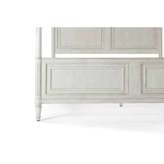 Wood King Sized Painted Poster Bed For Sale - Image 7 of 9