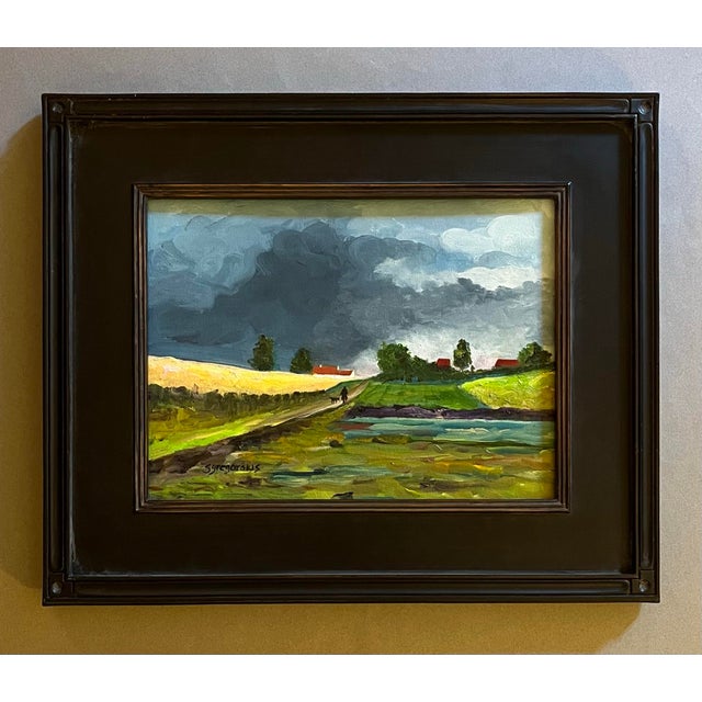 English Oil Painting of an English Countryside Signed For Sale - Image 3 of 3