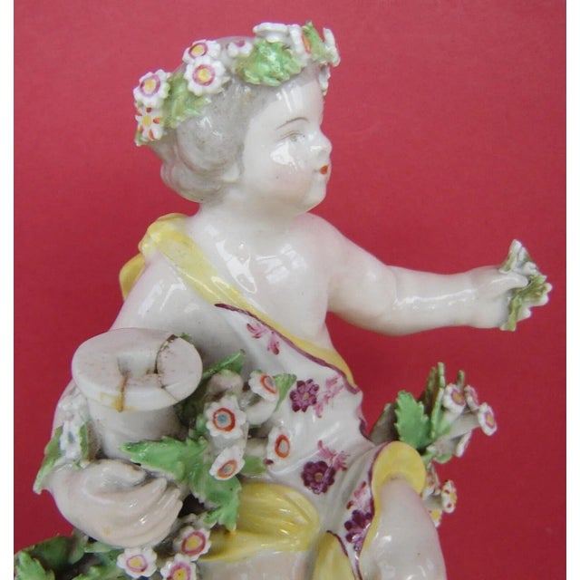 Antique 18th Century Georgian Derby Porcelain Cherub Candlesticks - a Pair For Sale In New York - Image 6 of 12