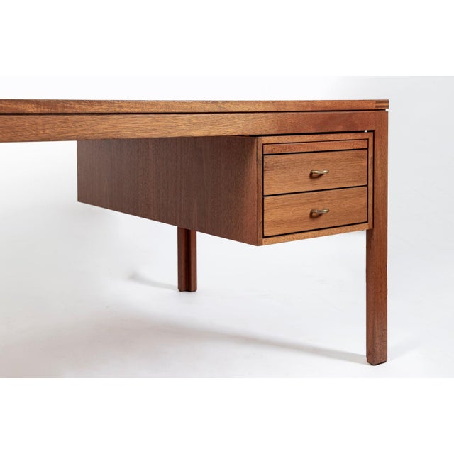 Danish Mahogany Executive Desk by Søborg Møbler, Mid Century Modern Desk For Sale - Image 9 of 16