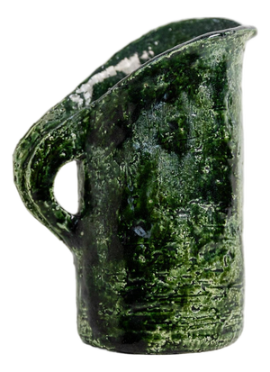 Vintage Handcrafted Green Glazed Studio Pottery Vase or Jug, 1970s