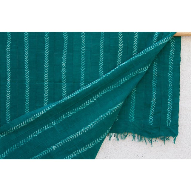 1970s Vintage African Teal Throw For Sale - Image 5 of 6