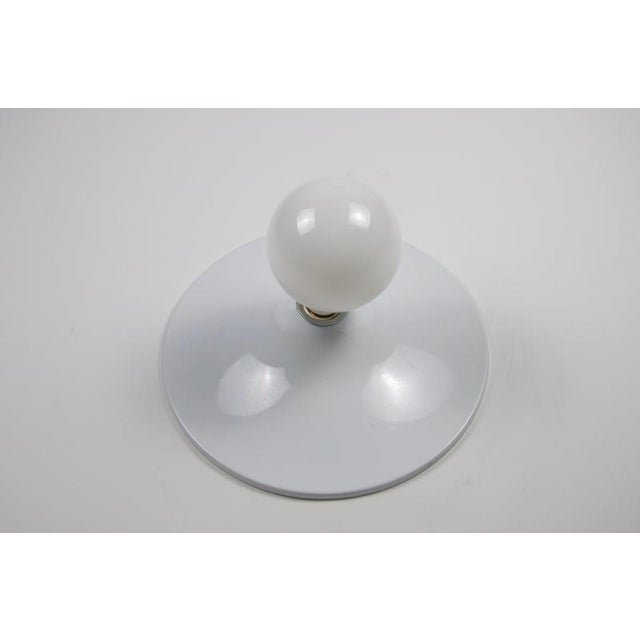 Vintage White Disc-Shaped Flush Mount, Italy, 1960s For Sale - Image 9 of 11