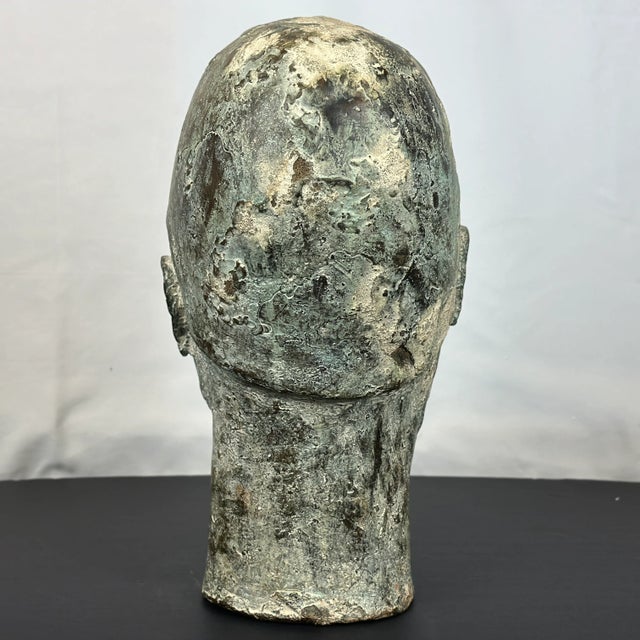 Benin Patinated Bronze Head For Sale - Image 9 of 13