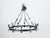 Early 20th Century 1900s Spanish Colonial 12-Light Iron Chandelier with Ring and Dark Patina For Sale - Image 5 of 12