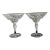 Pair of Vintage Crystal Compotes or Margarita Glasses: Stuart England “Beau” Pattern For Sale