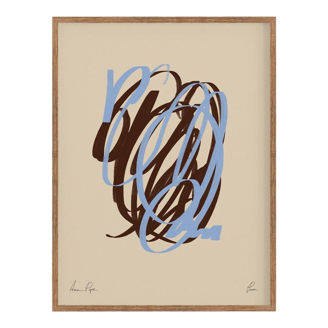 Contemporary BRWN and Blue Lines Giclee Print For Sale