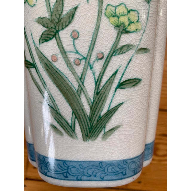 Vintage Floral Andrea by Sadek Handpainted Japanese Vases - a Pair For Sale In New York - Image 6 of 9