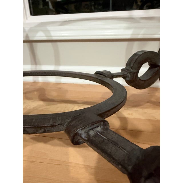 Vintage French Style Wrought Iron and Glass Coffee Table For Sale In Raleigh - Image 6 of 13