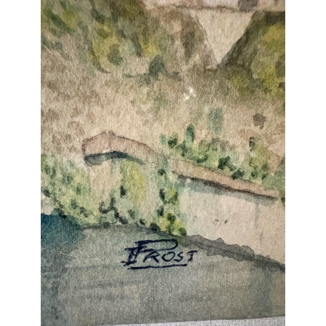 Mid 20th Century Mid 20th Century Framed French Watercolor Painting of St Jean Pied De Port For Sale - Image 5 of 12