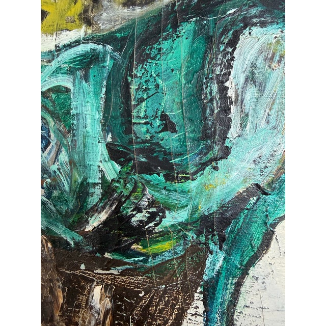 Royal Blue Mid 20th Century Abstract Expressionist Figure With Animals For Sale - Image 8 of 10