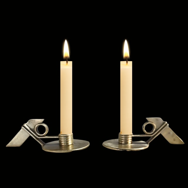 Cast Bronze Candlesticks, 1950s, Set of 2 For Sale - Image 4 of 4