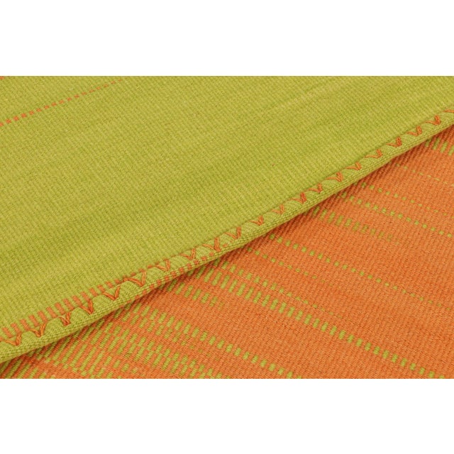 Textile Rug & Kilim’s Contemporary Kilim in Yellow & Orange Stripes & Geometric Patterns For Sale - Image 7 of 7