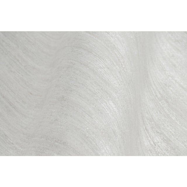 Rug & Kilim Rug & Kilim’s Oversized Textural Rug in Solid White, Gray and Cream Striae - 3x4 For Sale - Image 4 of 5