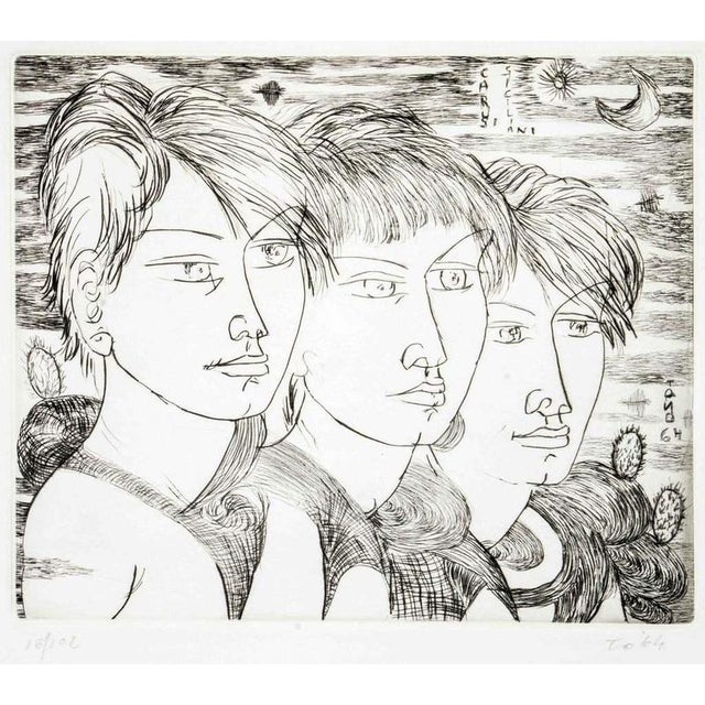 Etching on paper. Hand signed and numbered. Edition of 102 copies (16/102). The work is part of the portfolio "Galleria...