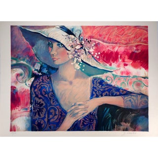Imai Sachiko, Portrait au chapeau, Lithograph For Sale