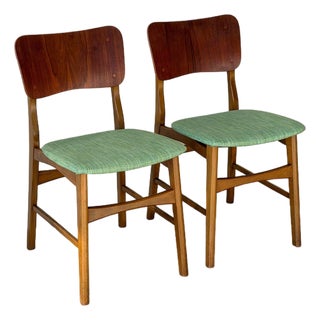 Set of 2 Teak Dining Chairs by Ib Kofod-Larsen for Christensen & Larsen - Danish Modern 1960s For Sale