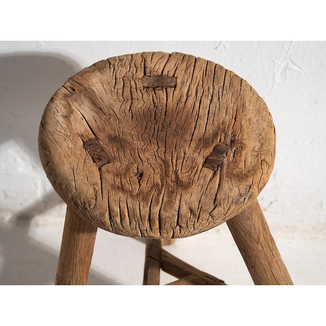 Antique Primitive Stool, 1920s For Sale - Image 3 of 9