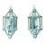 Pair of Vintage Solid Brass & Beveled Glass Wall Lantern - Sconces - Verdigris For Sale