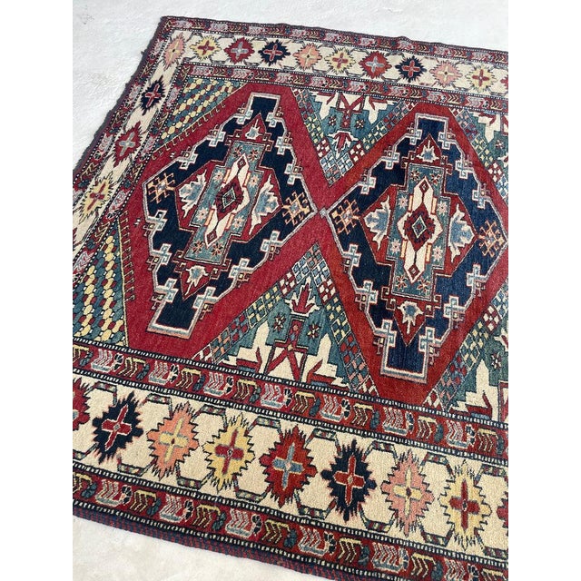 Vintage Kazak Medallions Tribal Rug 6 x 6.9 For Sale - Image 10 of 10