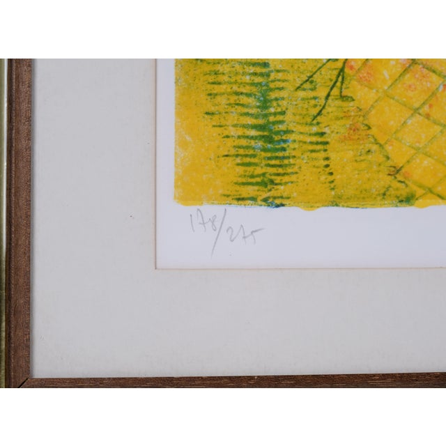 Illustration Mid 20th Century Hoi Lebadang "Red Birds" Artist Hand Signed & Numbered Limited Edition 178/275 Framed and Matted Lithograph For Sale - Image 3 of 7