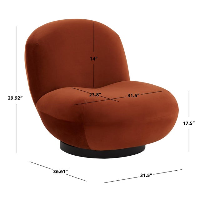 Contemporary Stevie Boucle Accent Chair - Rust / Black For Sale - Image 3 of 6