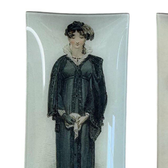 A piece of New York design history, this pair of handcrafted glass trays was created in the now-closed Kaas Glassworks...