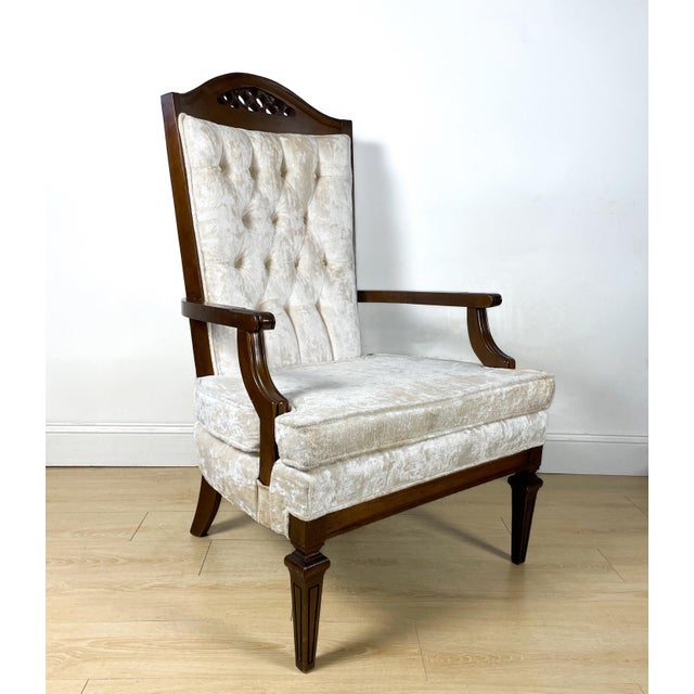 Vintage Kingsley Velvet Upholstered Arm Chair Chairish