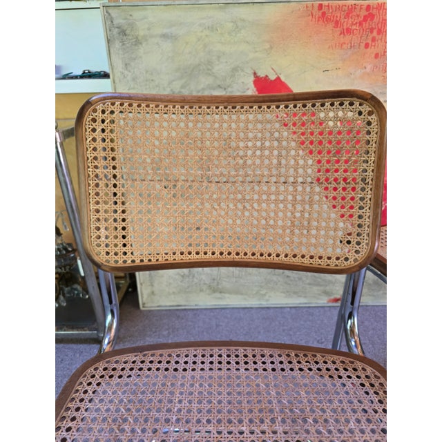 1980s Vintage Mid Century Modern Italy Marcel Breuer Pr Chairs For Sale - Image 5 of 11