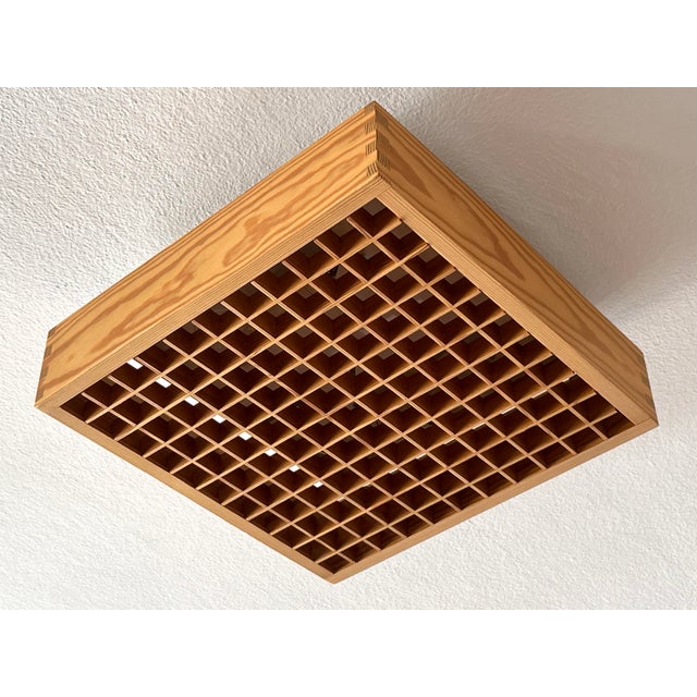 Mid-Century Modern Pine Wood Flush Mount, Sweden, 1970s For Sale - Image 12 of 18
