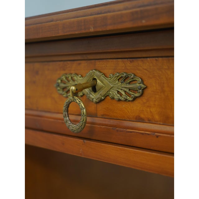 Italian Small Leather Top Walnut Writing Desk For Sale In Philadelphia - Image 6 of 16