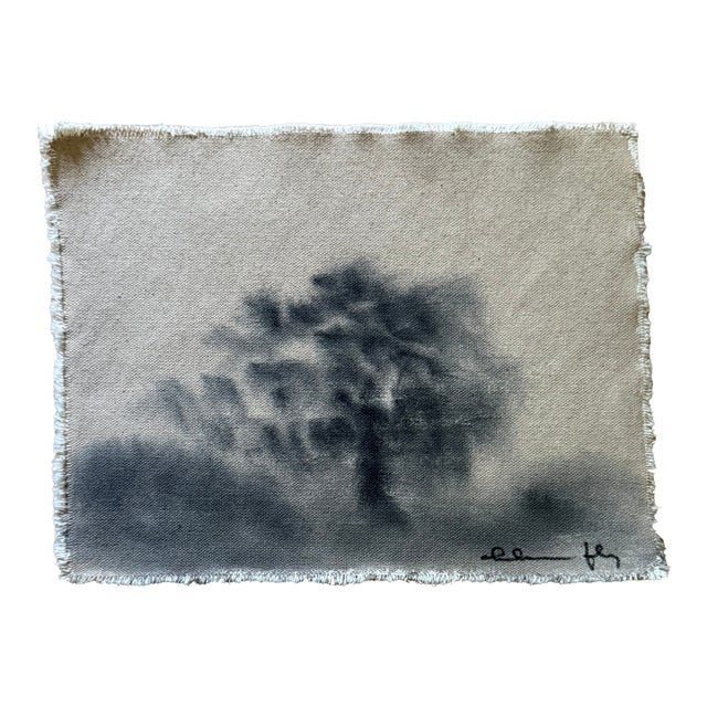 Watercolor Landscape Painting on Raw Canvas by Chelsea Fly For Sale