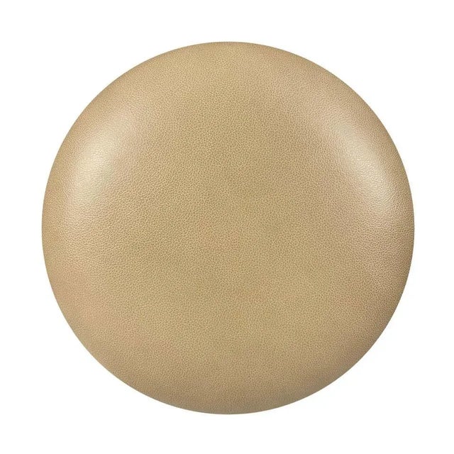 Modern Mushroom Leather Upholstered Stool For Sale - Image 4 of 7