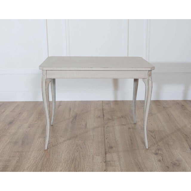 Off-white Early 20th Century Swedish Coffee Table with Graceful Cabriole Legs For Sale - Image 8 of 8